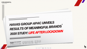 APAC Meaningful Brands 2020 study: Life after lockdown edition