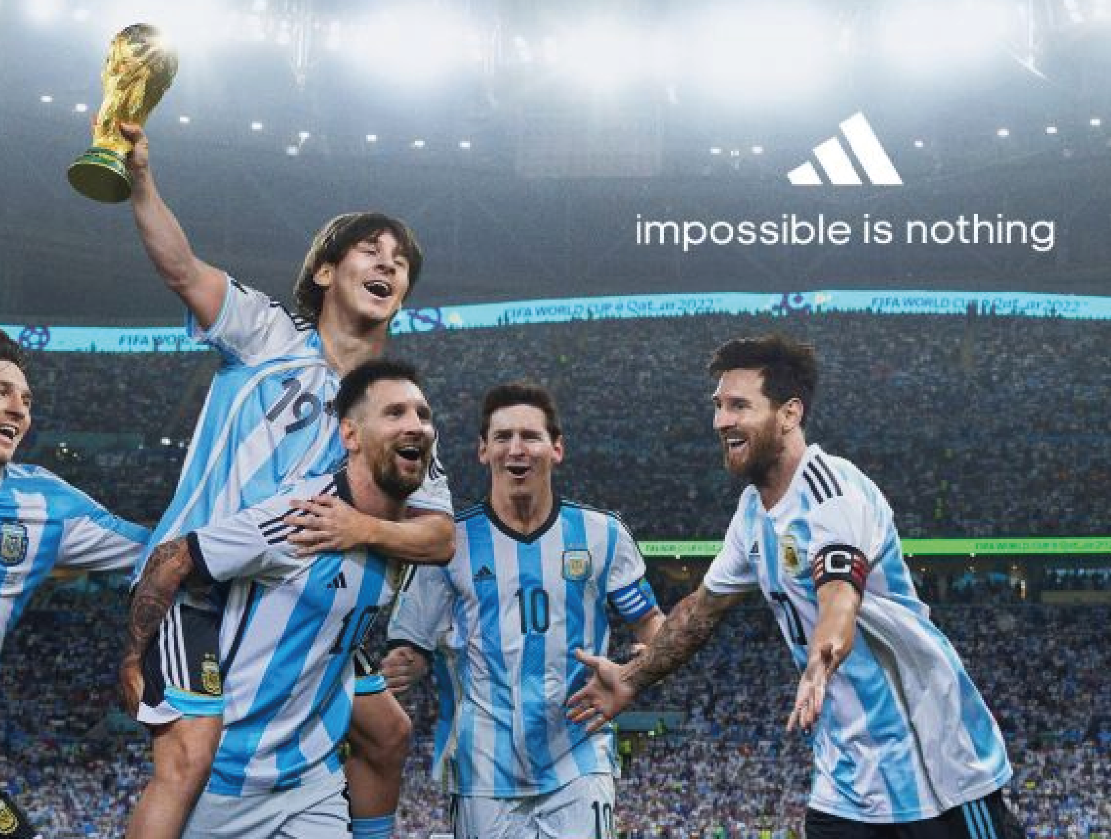 adidas celebrates Messi's world cup triumph with a 3D billboard